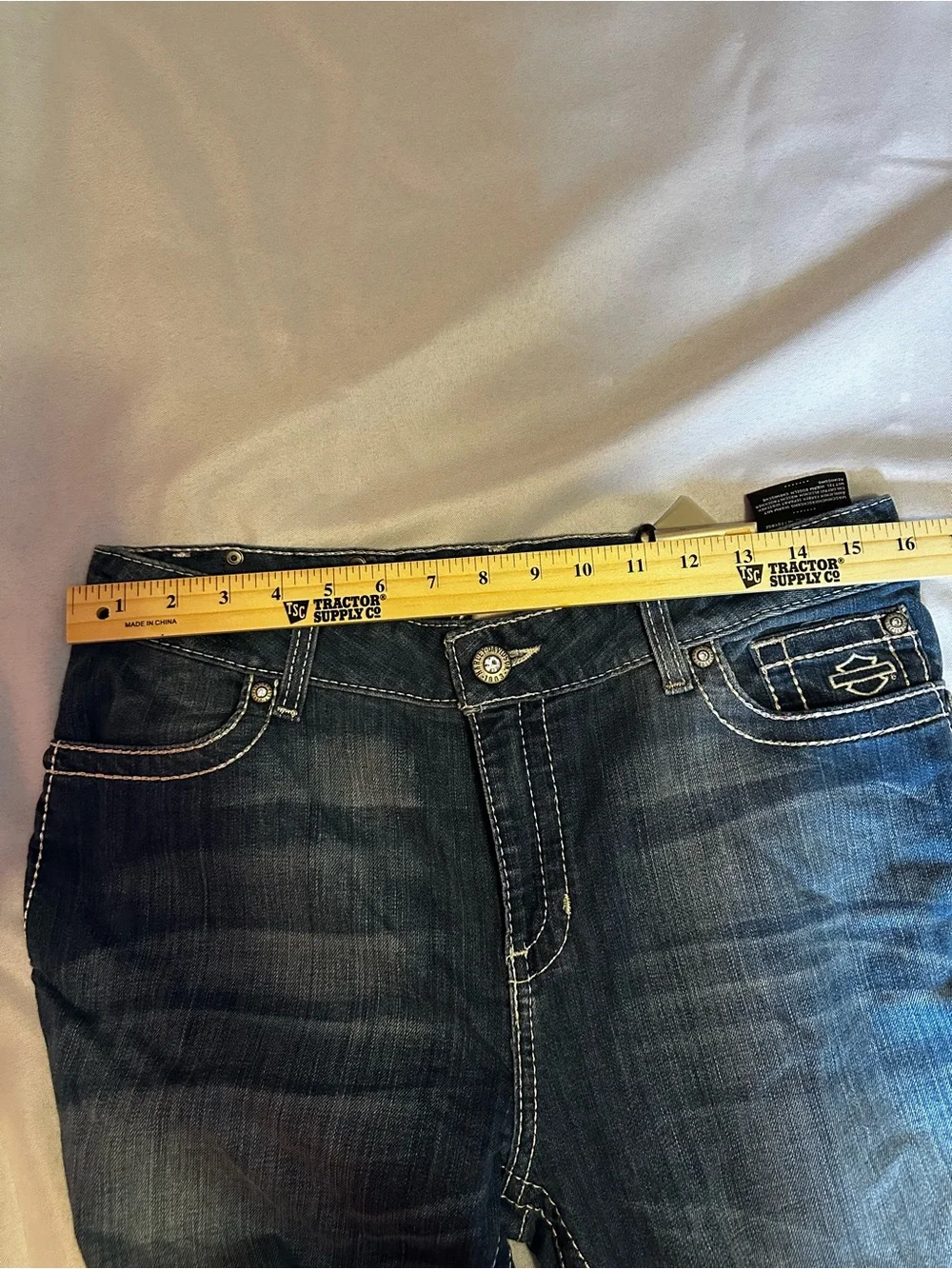 Harley-Davidson Blue Embroidered Pocket Women’s Jeans - Picture 8 of 10